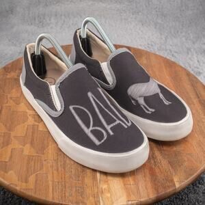 Inkkas Bad Ass Slip On Shoes Donkey Womens Size 8.5 Black Gray Vegan
